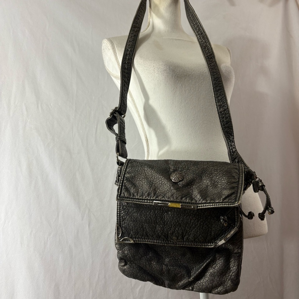 Stylish Gray Textured Crossbody Bag